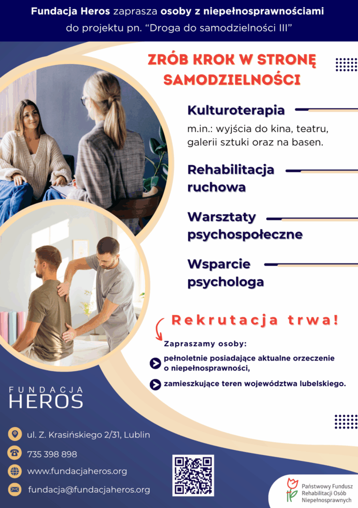 Celem jest Zwiększenie samodzielności i zdolności do funkcjonowania w życiu społecznym 300 osób niepełnosprawnych. Projekt „Droga do samodzielności III”
