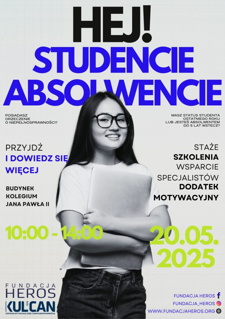 Fundacja Heros zaprasza do udziału w programie: „Absolwent w drodze do kariery III” To nie jest tylko projekt – to Twoja szansa na start!